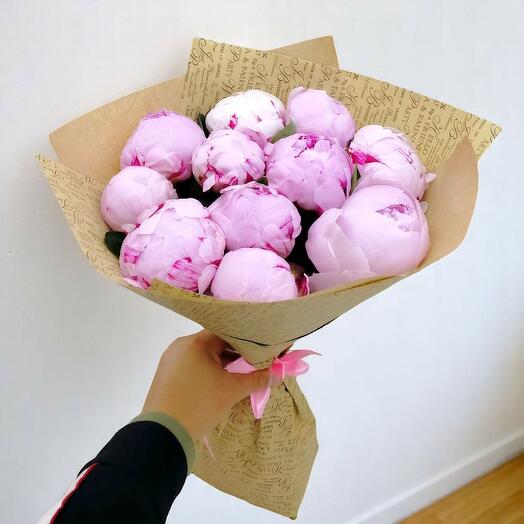 Pink Peony In Craft Wrapping