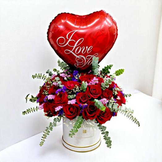 Flower Box with I Love you Foil