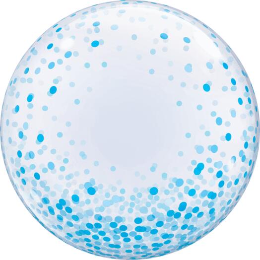 Confetti Bubble Balloon - Blue