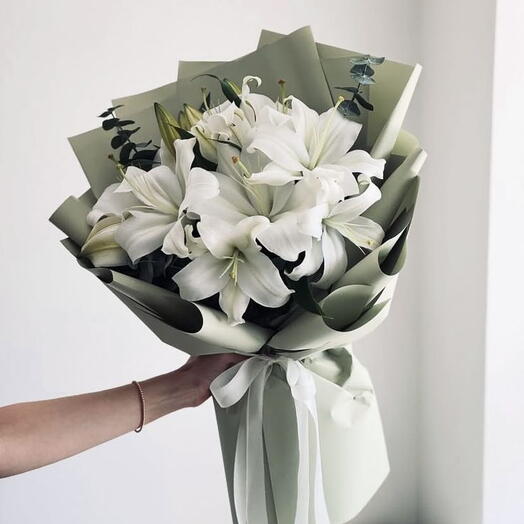 Lily white grace bouquet