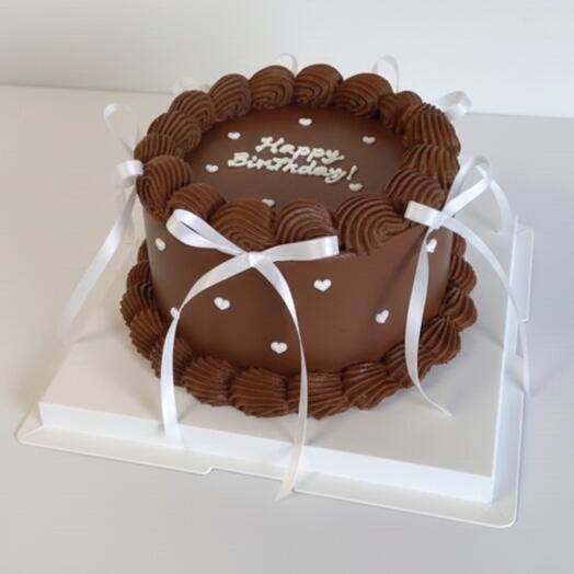 Ivory Grace – Signature Ribbon Cake