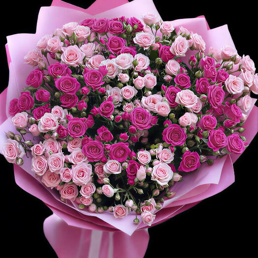 Bloomy микс красно-розовых мини-роз