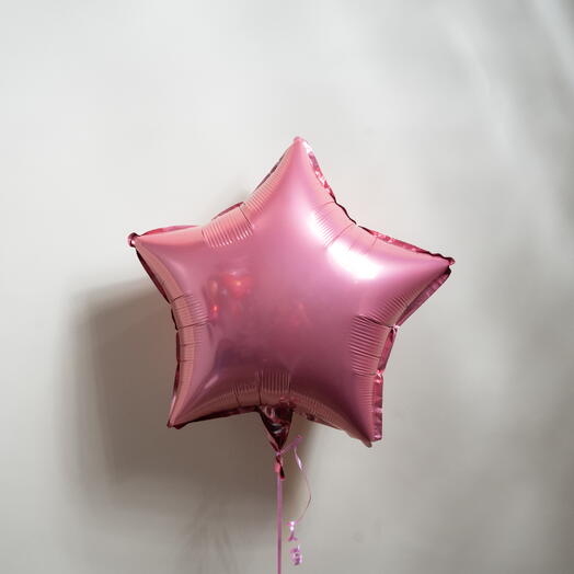 Globo metalizado en forma de estrella rosa-5263