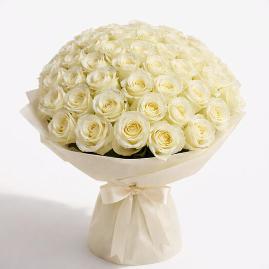 Ivory Promise  Премиальные белые розы 51