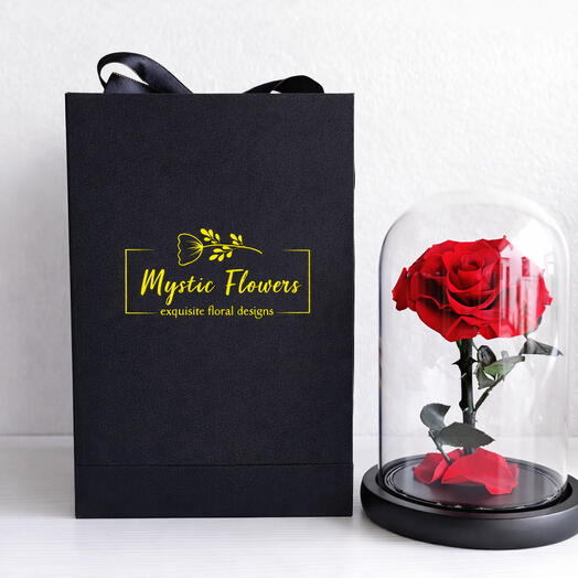 Forever Red Rose in Glass Dome