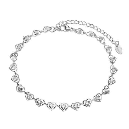 Silver-Tone Heart Chain Bracelet