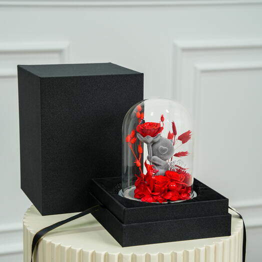 Infinity Red Rose Panda Keepsake  7527