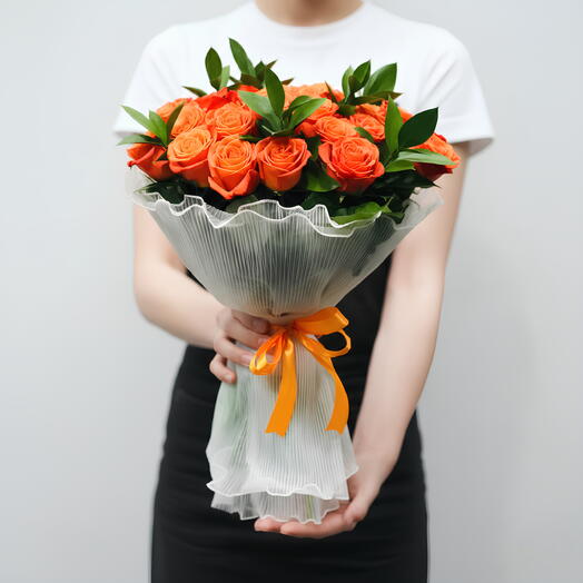 Букет оранжевых роз