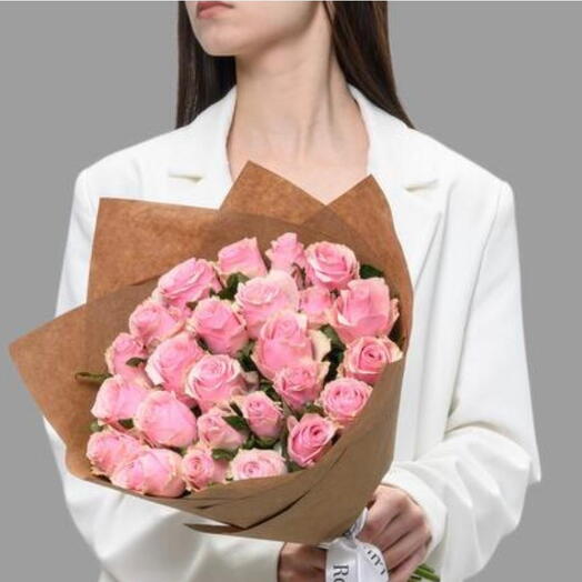 Букет из 25 розовых роз
