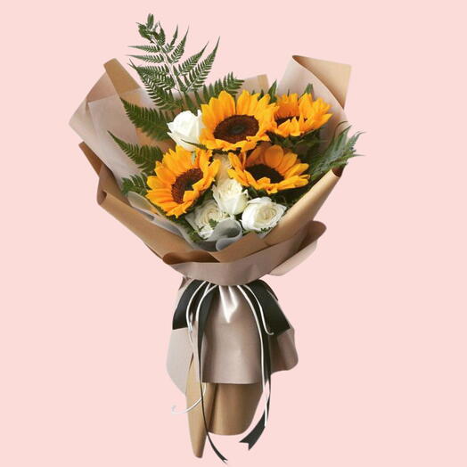 باقة دوار الشمس والثلج