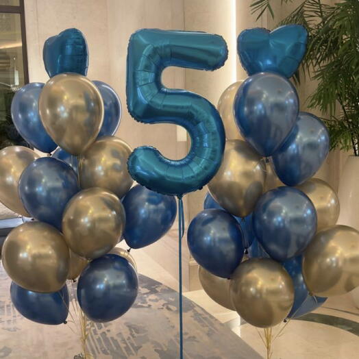 Blue wave of congratulations Helium Balloon Set