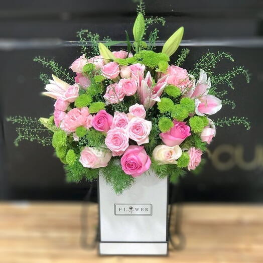 Soft Pinks and Greens Bouquet