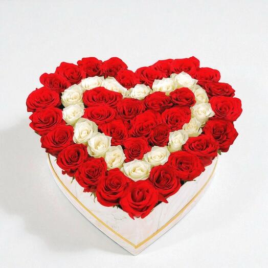 Premium Heart-shaped box bouquet