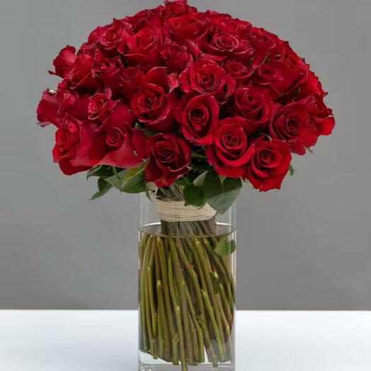 75 Red Rose in Vase