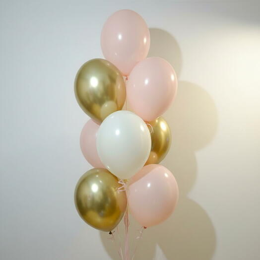Juego de 10 globos elegantes en oro blanco y ruborizado