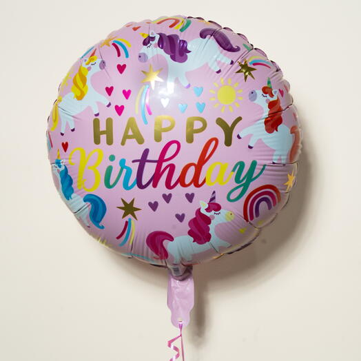 Rainbow Unicorn Happy Birthday Foil Balloon 7315