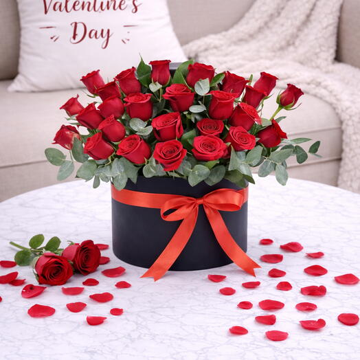 Scarlet 27 Heart Roses