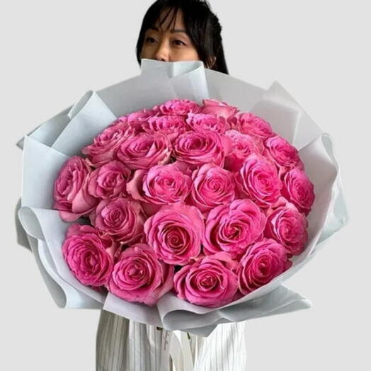 Valentine Romance _ 51 Premium Pink Rose Bouquet