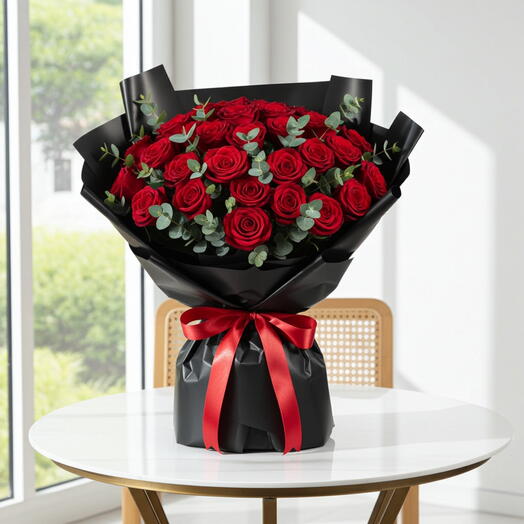 Valentine s Scarlet Desire Rose Bouquet