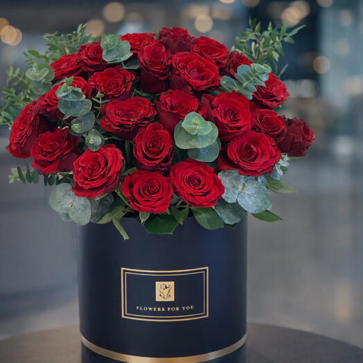 Black box with red rose