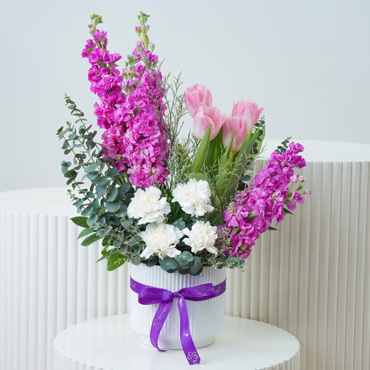 Pastel Bloom Ceramic Arrangement