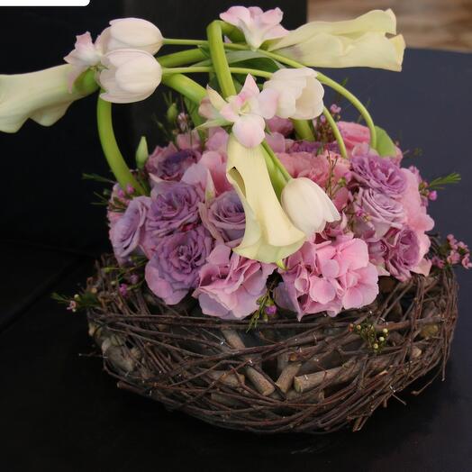 Корзина   роза калла