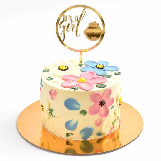 Pastel de chocolate 'Es una niña'