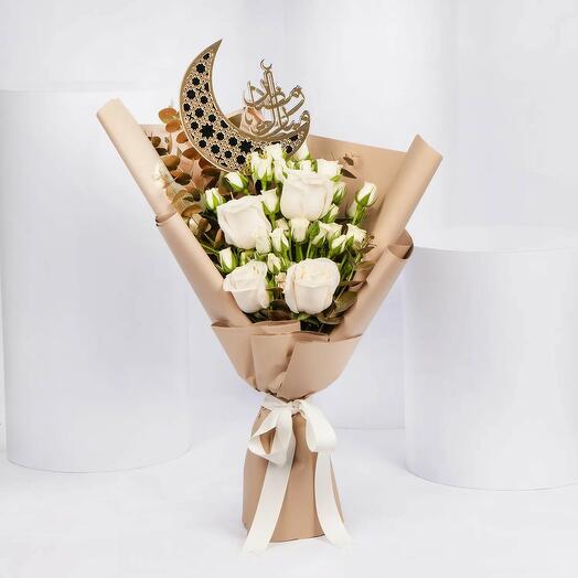 Blessed Ramadan White Flower Bouquet