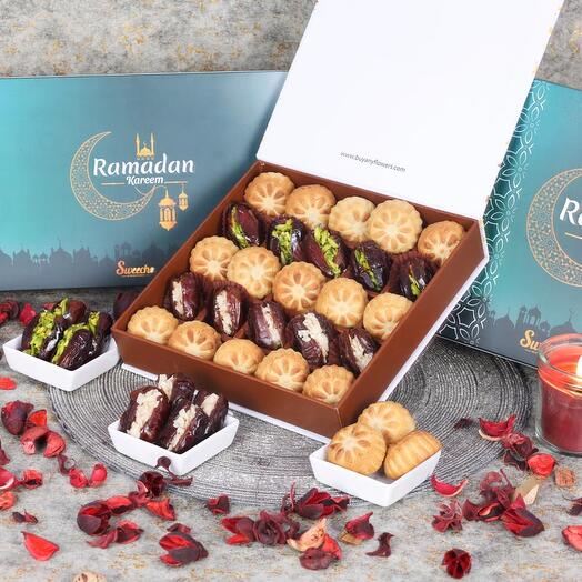 Ramadan Stuffed Dates and Mamoul By Sweecho 25 Pcs Green