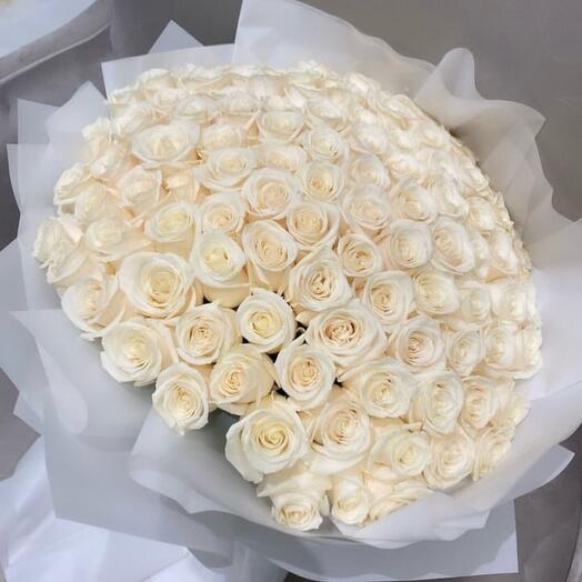 Bouquet of 101 white roses