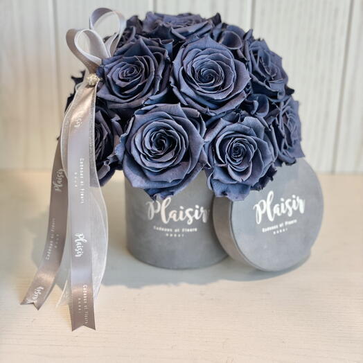 Cúpula de rosa preservada gris