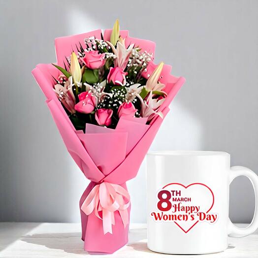 Combo de lirios y rosas para el Día de la Mujer