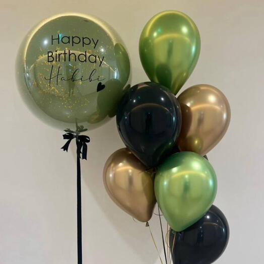 Green golden happiness Helium Balloon Set