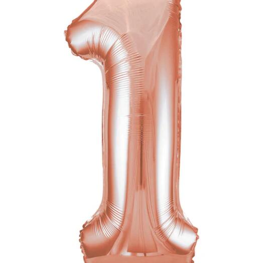Giant Rose Gold Number 1 Balloon