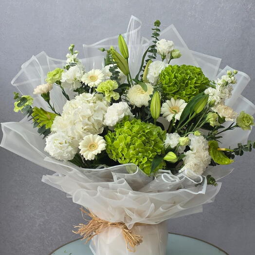 Elegant Hydrangea Gerbera Lily Bouquet