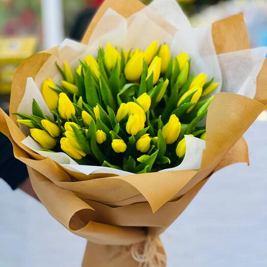 Премиальный жёлтый тюльпан