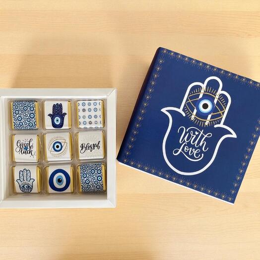 Protective Hand Chocolate Box – Hamsa Hand   Evil Eye Themed Chocolates