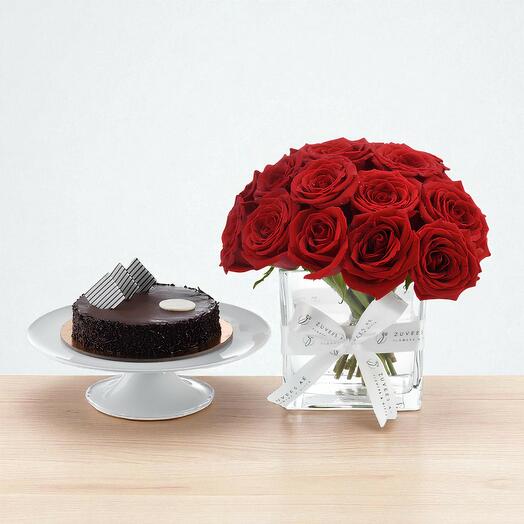 Red Elegance Cake Combo