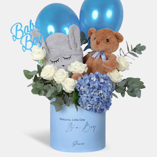 Малыш-мальчик - большой (Полотенце с плюшевым мишкой)