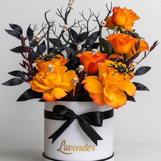 Caja de Flores Embrujadas | Arreglo Floral de Halloween