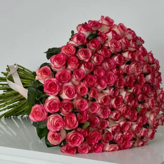 100 Pink Roses Luxury Bouquet without Wrapping
