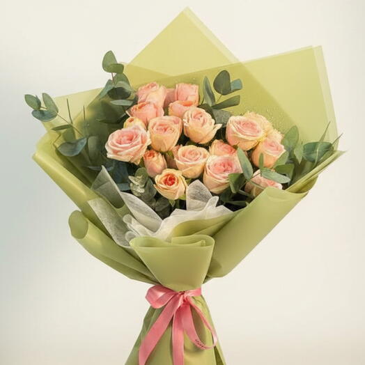11 Pink Spray Roses Bouquet