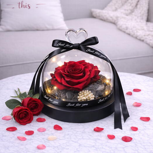 Forever Red Rose Dome