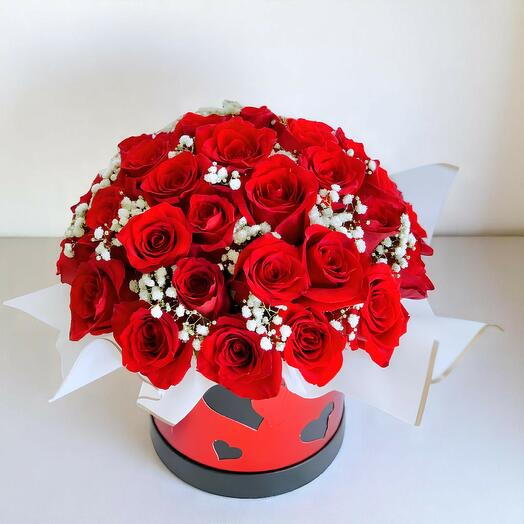 Special Love Red Rose Flower Basket