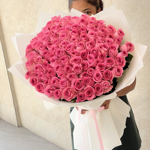 101 fresh pink romance bouquet