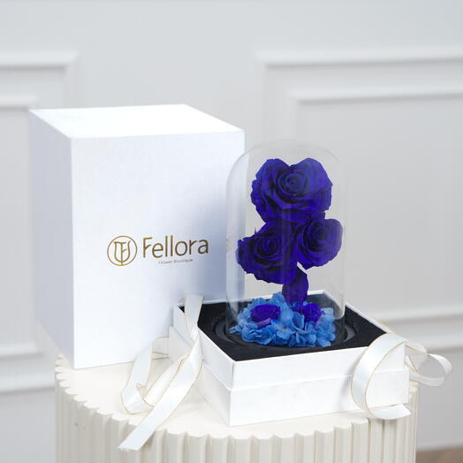 Fellora Premium Dark Blue Infinity Roses  7540