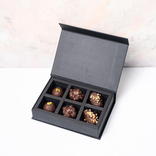 Caja de regalo de dátiles de chocolate y trufas 6 unidades