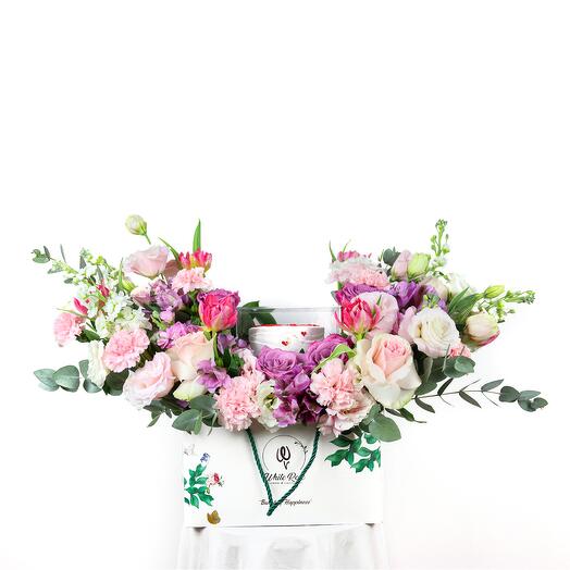 Bag of Safety flowers and cake