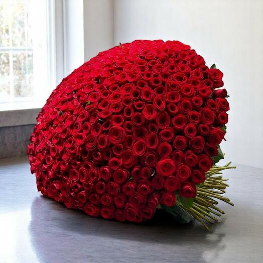 Идеальный букет любви – 299 красных роз для грандиозных романтических моментов