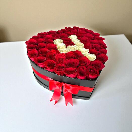 Arreglo de corazón con número